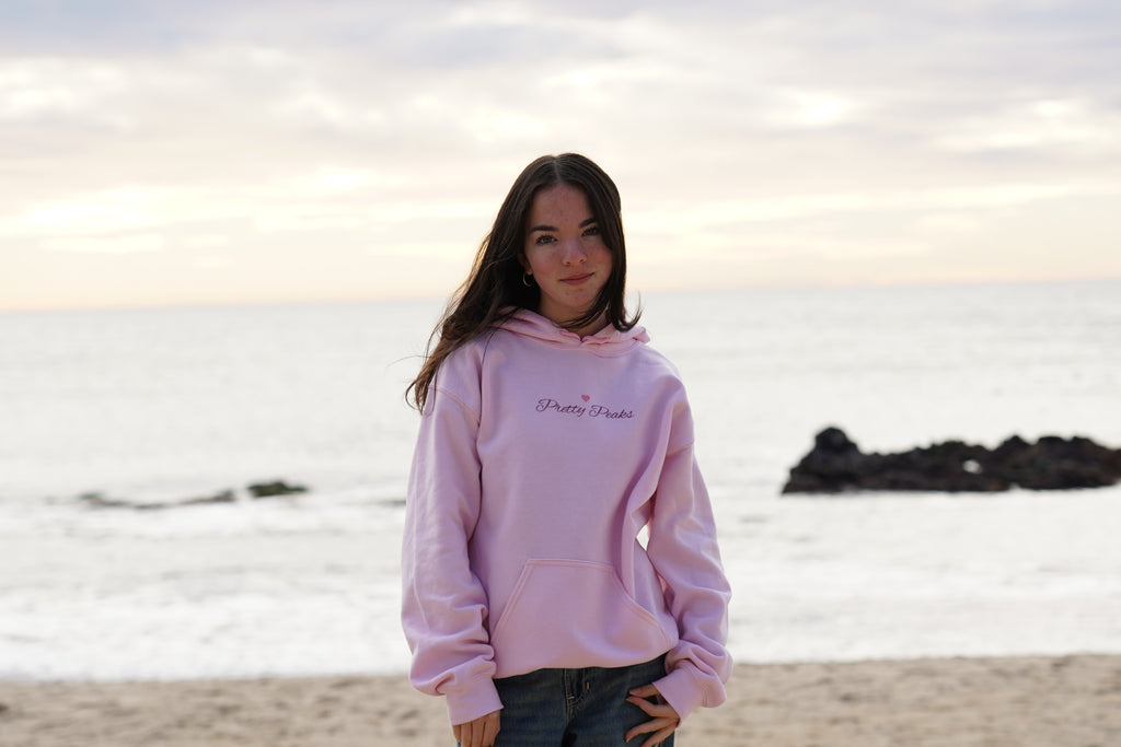 The Privilege of Being Here Hoodie in Light Pink | Pretty Peaks