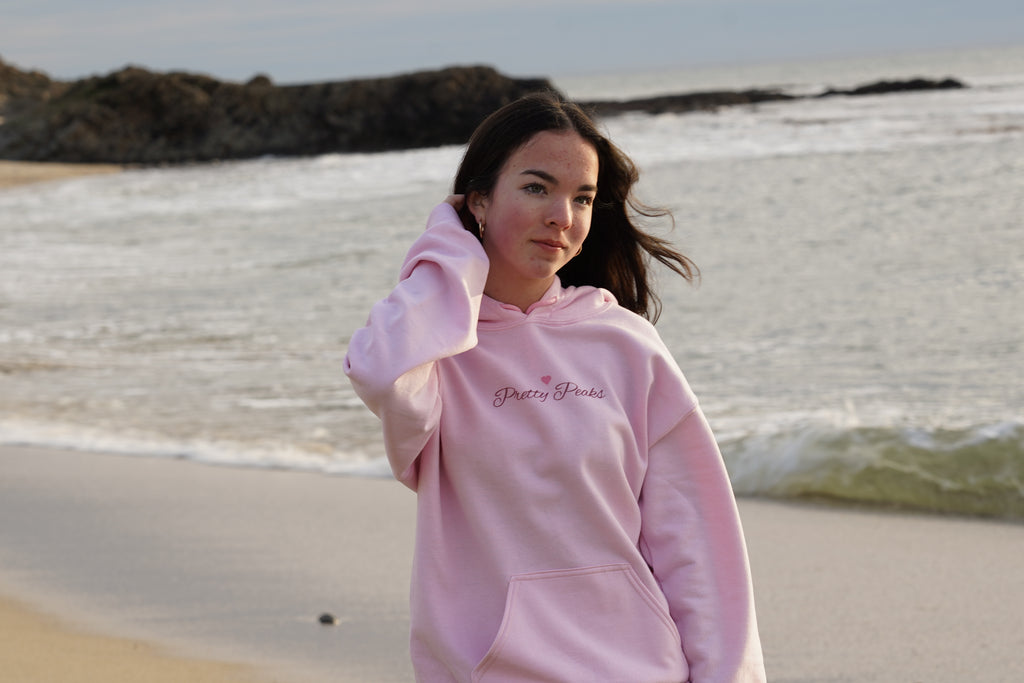 The Privilege of Being Here Hoodie in Light Pink | Pretty Peaks