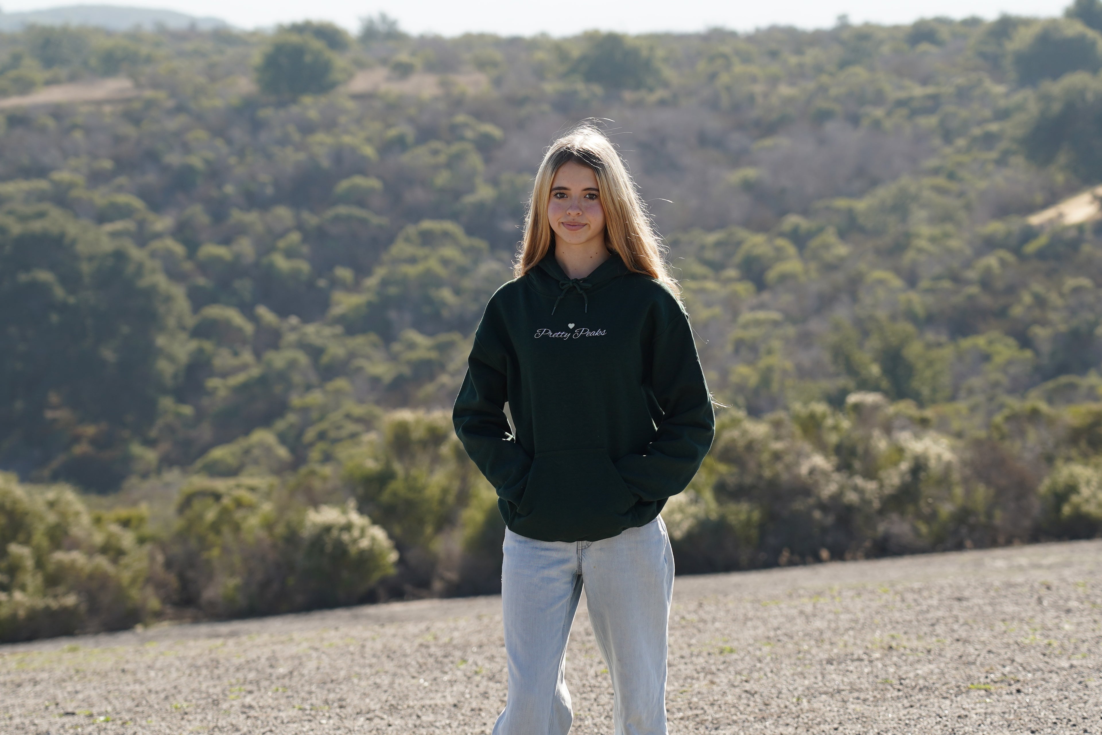 The Privilege of Being Here Hoodie in Forest Green | Pretty Peaks