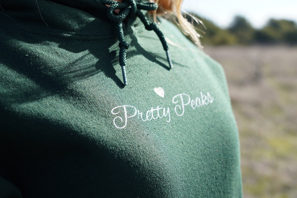 The Privilege of Being Here Hoodie in Forest Green | Pretty Peaks