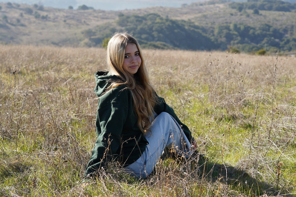 The Privilege of Being Here Hoodie in Forest Green | Pretty Peaks